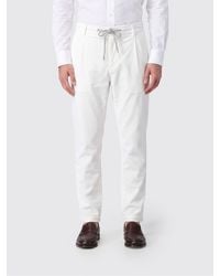 Eleventy - Slim Fit Corduroy Trousers With Drawstring Waist And Pleats - Lyst