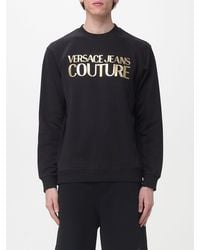 Versace Jeans Couture - Cotton Crewneck Sweatshirt With Logo - Lyst