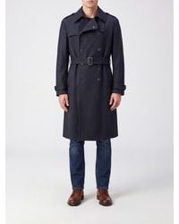 Tagliatore - Double-Breasted Virgin Wool Trench Coat With Adjustable Belt - Lyst