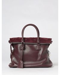 Maison Margiela - Medium 5Ac Calfskin And Suede Handbag - Lyst