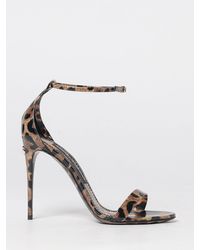 Dolce & Gabbana - Dolce &Amp Gabbana Keira Animalier-Print Patent Leather High-Heeled Sandals - Lyst