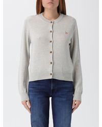 Maison Kitsuné - Maison Kitsun&Eacute Crew Neck Wool Cardigan - Lyst