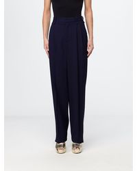 Elisabetta Franchi - Mid-Rise Wide-Leg Tailored Crêpe Trousers - Lyst