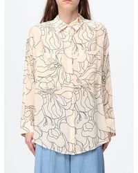 MEIMEIJ - Floral Print Viscose Relaxed Fit Shirt With Dropped Shoulders - Lyst