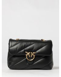 Pinko - Classic Love Bag Puff Matelassé Nappa Shoulder Bag With Logo Buckle - Lyst