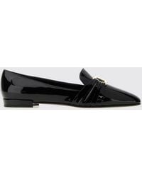 Ferragamo - Patent Leather Loafers With Gancini Hardware And Tapered Toe - Lyst