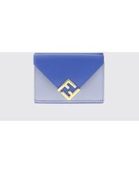 Fendi - Ff Diamonds Grained Leather Tri-Fold Wallet With Monogram - Lyst