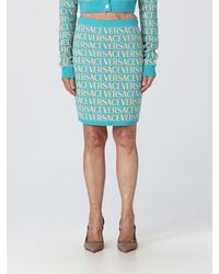 Versace - Skirt In Cotton Blend With Jacquard Logo - Lyst