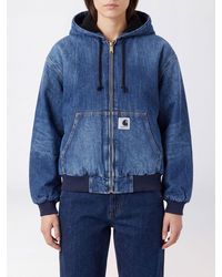 Carhartt - Hooded Cotton Denim Jacket - Lyst