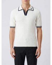 Dolce & Gabbana - Dolce &Amp Gabbana Slim Fit Ribbed-Knit Cotton Polo Shirt - Lyst