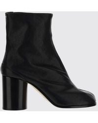 Maison Margiela - Tabi Leather Ankle Boots With High Cylindrical Heel - Lyst