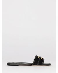 Elisabetta Franchi - Monogram Suede Mules - Lyst