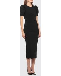 Carolina Herrera - Jersey Midi Sheath Dress With Puff Sleeves - Lyst