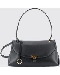 Ferragamo - Sofia Hammered Calfskin Shoulder Bag With Gancini Clasp - Lyst