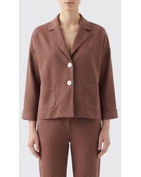 Circolo 1901 - Single-Breasted Stretch Cotton Blazer With Dropped Shoulders - Lyst