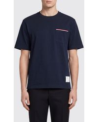 Thom Browne - 4-Bar Cotton T-Shirt With Patch Pocket - Lyst