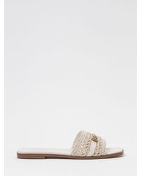 Twinset - Crochet Polyester Slide Sandals With Low Heel And Square Toe - Lyst