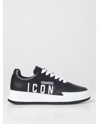 DSquared² - Canadian Sneakers In Leather With Printed Logo - Lyst