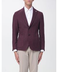 Manuel Ritz - Slim Fit Single-Breasted Viscose Blend Blazer With Peak Lapels - Lyst