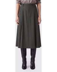 Brunello Cucinelli - Virgin Wool A-Line Midi Skirt With Monili Detail - Lyst