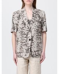 Pinko - Blazer Brindisi De Viscosa Y Lino Con Estampado De Serpiente - Lyst