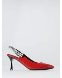 KARL LAGERFELD - Sienna Patent Leather And Viscose Slingbacks - Lyst