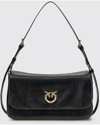 Pinko - Love Bag Click Soft Horizontal Leather Crossbody Bag With Love Birds Logo - Lyst