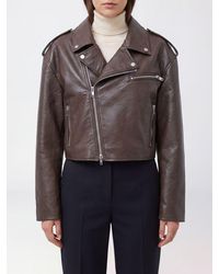 Frankie Shop - Daphne Faux Leather Biker Jacket With Asymmetric Zip - Lyst
