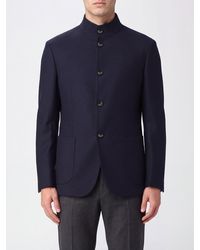 Giorgio Armani - Slim Fit Single-Breasted Virgin Wool Blazer With High Collar - Lyst