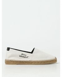 Saint Laurent - Espadrillas canvas logo ricamato - Lyst