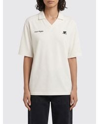 Courreges - Courr&Egrave	Ges Polyester Polo With Logo - Lyst