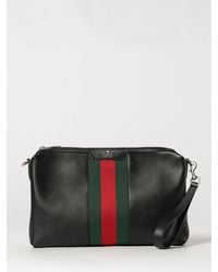 Gucci - Smooth Leather Crossbody Bag With Web Detail - Lyst