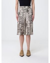 Pinko - Snake Print Linen Shorts - Lyst