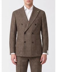 Luigi Bianchi - Houndstooth Check Double-Breasted Blazer - Lyst