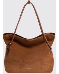 Coccinelle - Lizzie Medium Leather And Suede Tote Bag With Tubular Handle - Lyst