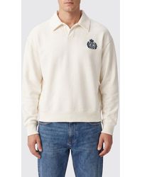 Sporty & Rich - Sporty &Amp Rich Long-Sleeved Cotton Polo Shirt With Shield Logo And Dropped Shoulders - Lyst