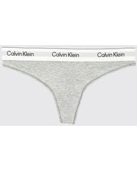 Calvin Klein - Cotton And Modal Blend Thong With Logo Waistband - Lyst