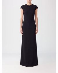 Jil Sander - Long Virgin Wool Dress With Short Sleeves And Back Slit - Lyst