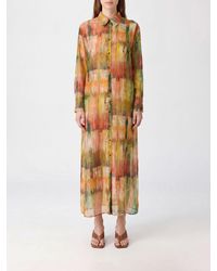 Momoní - Momon&Igrave Printed Silk Chemisier Dress - Lyst