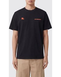 Burberry - Cotton T-Shirt With Graphic Print And Contrasting Logo - Lyst