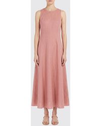 Eleventy - Linen Blend Midi Dress - Lyst