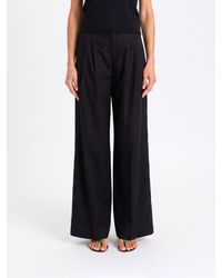 Twinset - Cotton Wide-Leg Trousers - Lyst