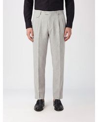 Dolce & Gabbana - Dolce &Amp Gabbana Tapered Pinstripe Tailored Linen Trousers With Pleats - Lyst