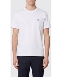 Valentino Garavani - Crew Neck Cotton T-Shirt With Vlogo Signature - Lyst