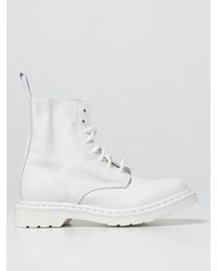 Dr. Martens Jadon Ii Mono Combat Boots In Leather in White - Save 35% | Lyst