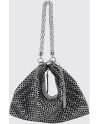 Jimmy Choo - Callie Suede Clutch Bag With Crystals And Metallic Tassels - Lyst
