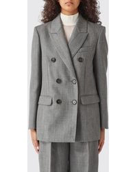 Elisabetta Franchi - Double-Breasted Virgin Wool Blazer With Peak Lapels - Lyst