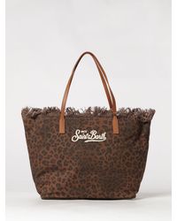 MC2 Saint Barth - Cotton Blend Shoulder Bag With Logo - Lyst