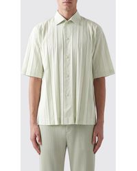 Homme Plissé Issey Miyake - Homme Plissé Issey Miyake Pleated Crêpe Short-Sleeve Bowling Shirt - Lyst