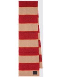 Paul Smith - Striped Mohair And Wool Blend Scarf With Applied Logo - Lyst